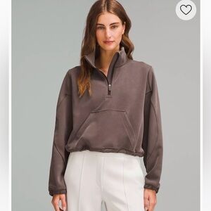 NWT Lululemon Brushed Softstreme Half Zip Brown/Espresso 6